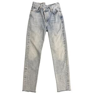 AGOLDE Jeans Criss Cross Relaxed High Rise Light Wash Button Up Denim Size 23